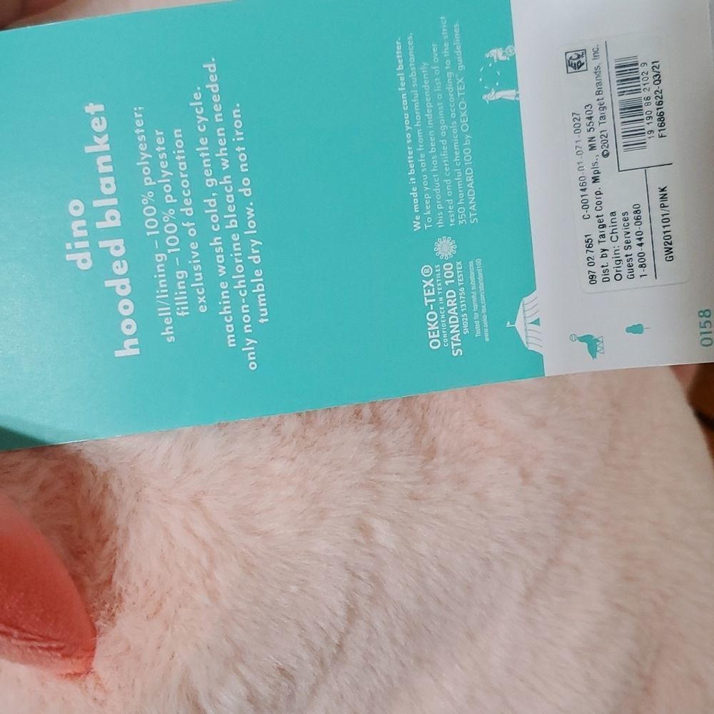 Dinosaur Hooded Blanket Pink - Pillowfort - Picture 5 of 9